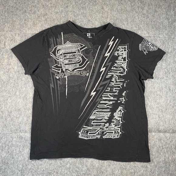 Southpole Other - Vintage Y2K‎ Southpole T-Shirt Men's V Neck Short Sleeve Black Graphic